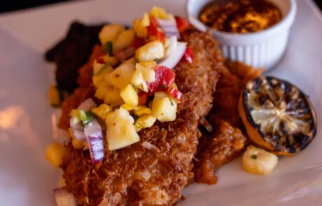 Parmesan crusted walleye with brown butter