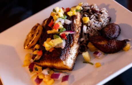 Blackened Mahi Carribean style dish